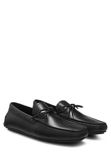 Oblečenie a doplnky BOSS Leather Moccasins with Driver Sole Čierna | 50541771