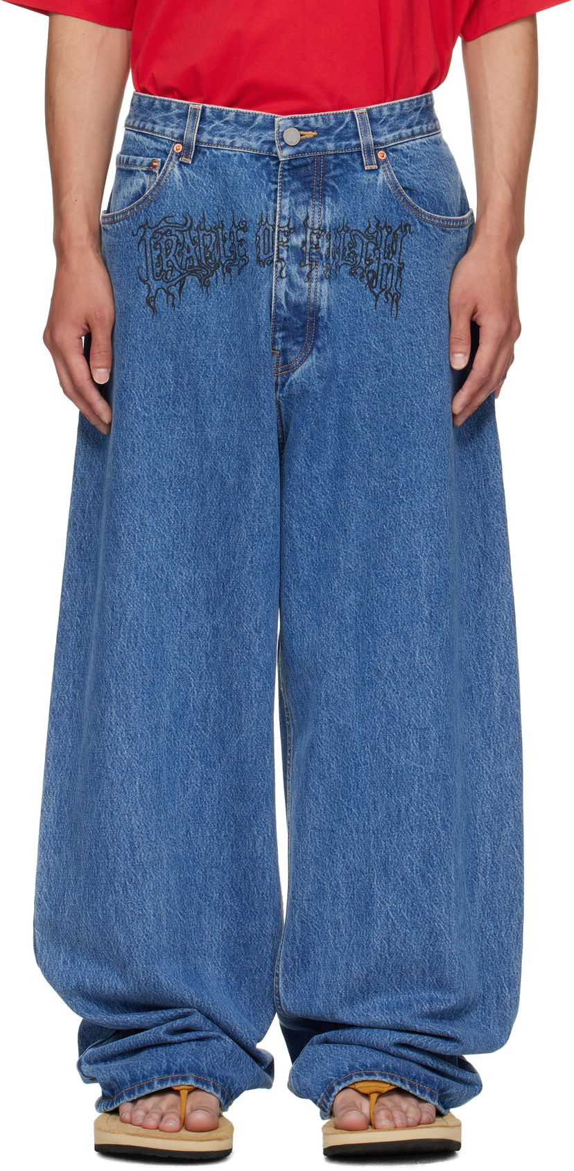 Džínsy VETEMENTS Vetements Cradle of Filth Baggy Jeans Modrá | UH76DP150LB2