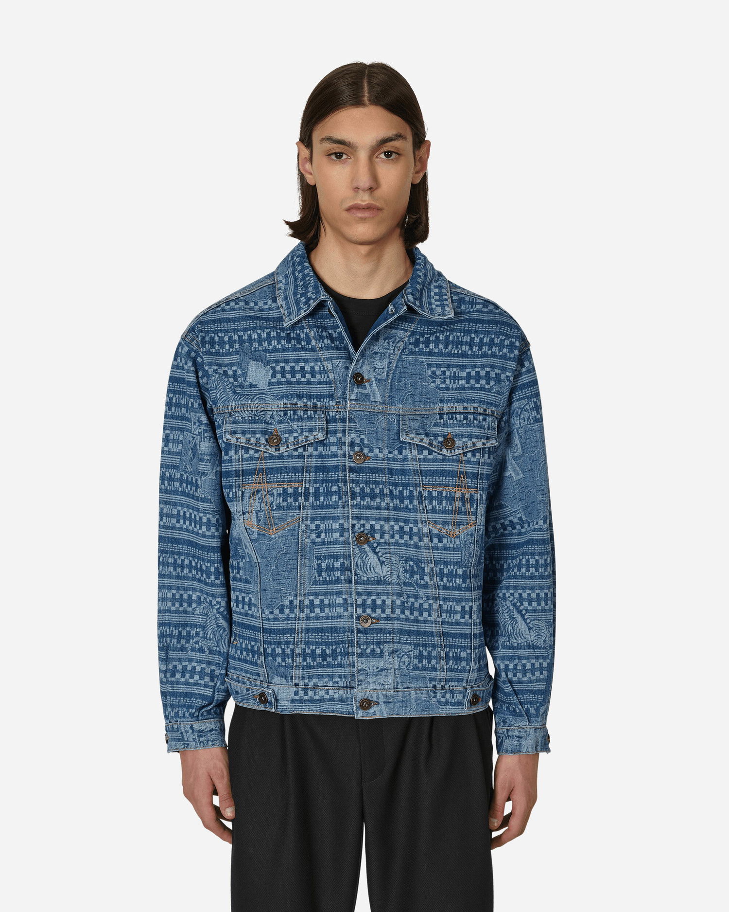 Bunda Ahluwalia Kampala Denim Jacket Modrá | M-AHLU-DE001-SS23-FA6  LI, 0