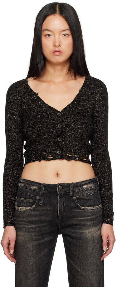 Sveter R13 R13 Distressed Cropped Cardigan Čierna | R13WY150-Y103B, 0