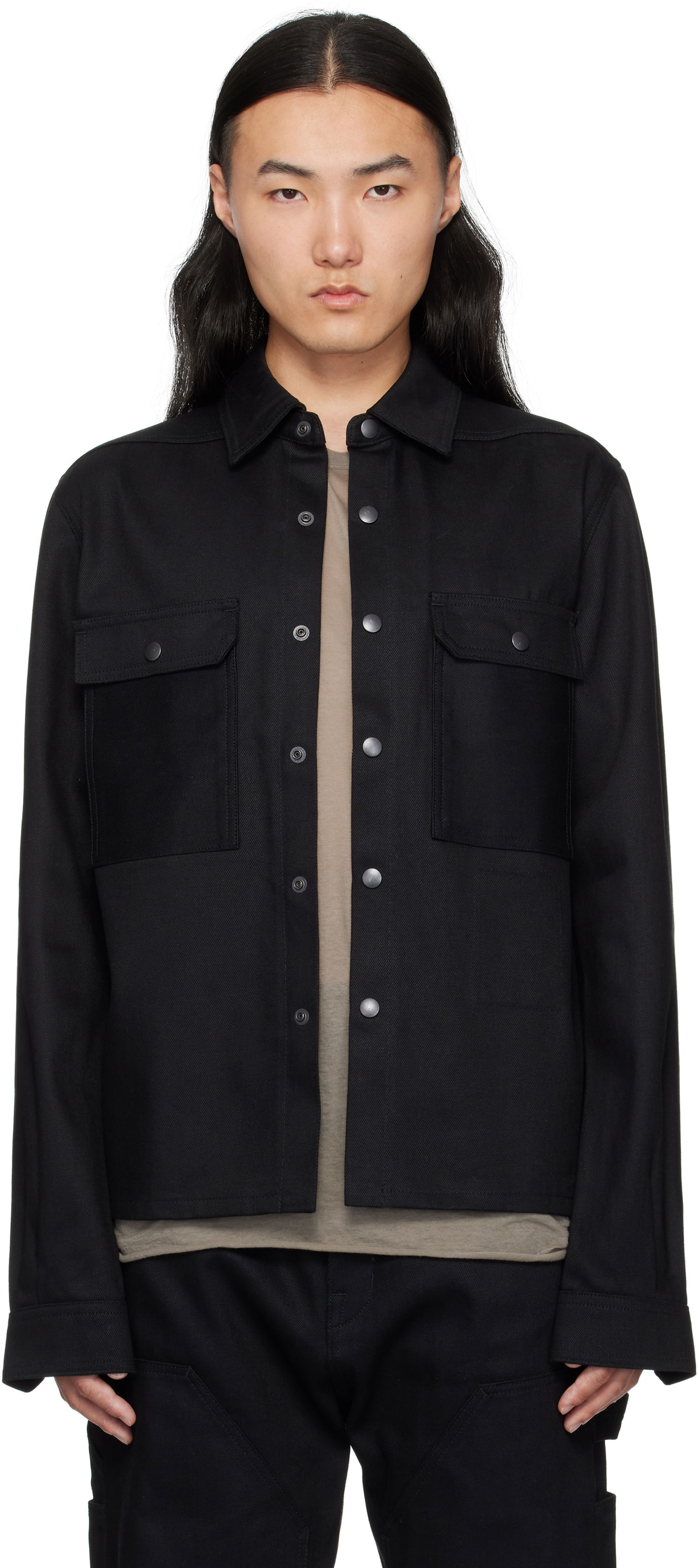 Košeľa Rick Owens DRKSHDW Hollywood Cropped Denim Shirt Čierna | DL01E6299 BLKJP, 0