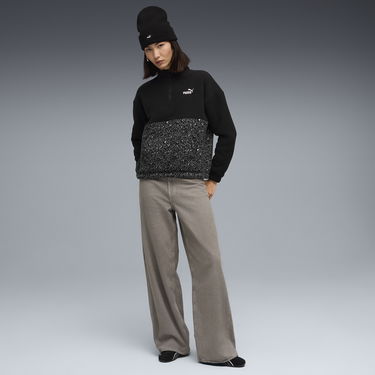 Mikina Puma Essentials Animal Print Fleece Half-Zip Sweatshirt Čierna | 688083_01, 3