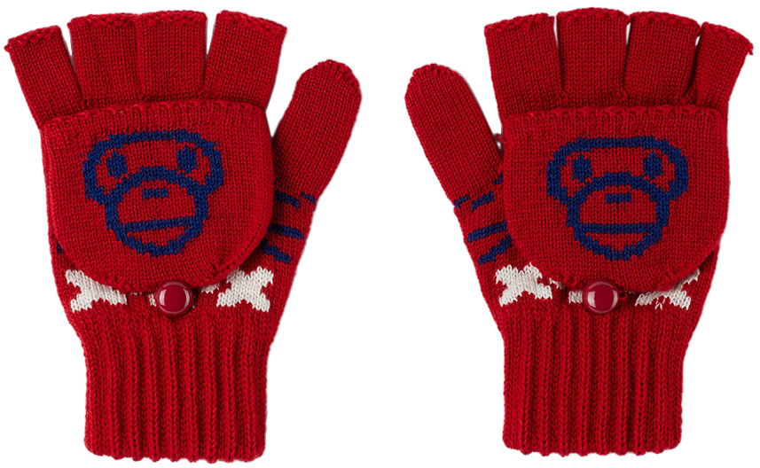 Rukavice BAPE Baby Milo Nordic Gloves Červená | 002GDI803007K, 0