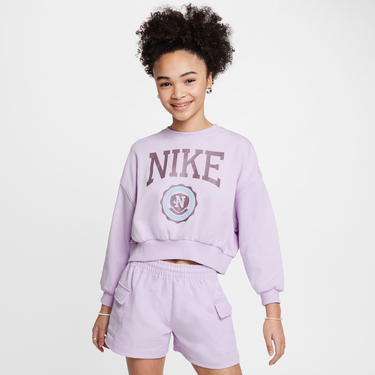 Mikina Nike Nike Sportswear Club Fleece Crewneck Sweatshirt Fialová | HJ3373-537, 1