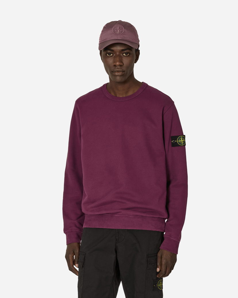 Mikina Stone Island Garment Dyed Crewneck Sweatshirt Dark Burgundy Vínová | 811562420 V0011