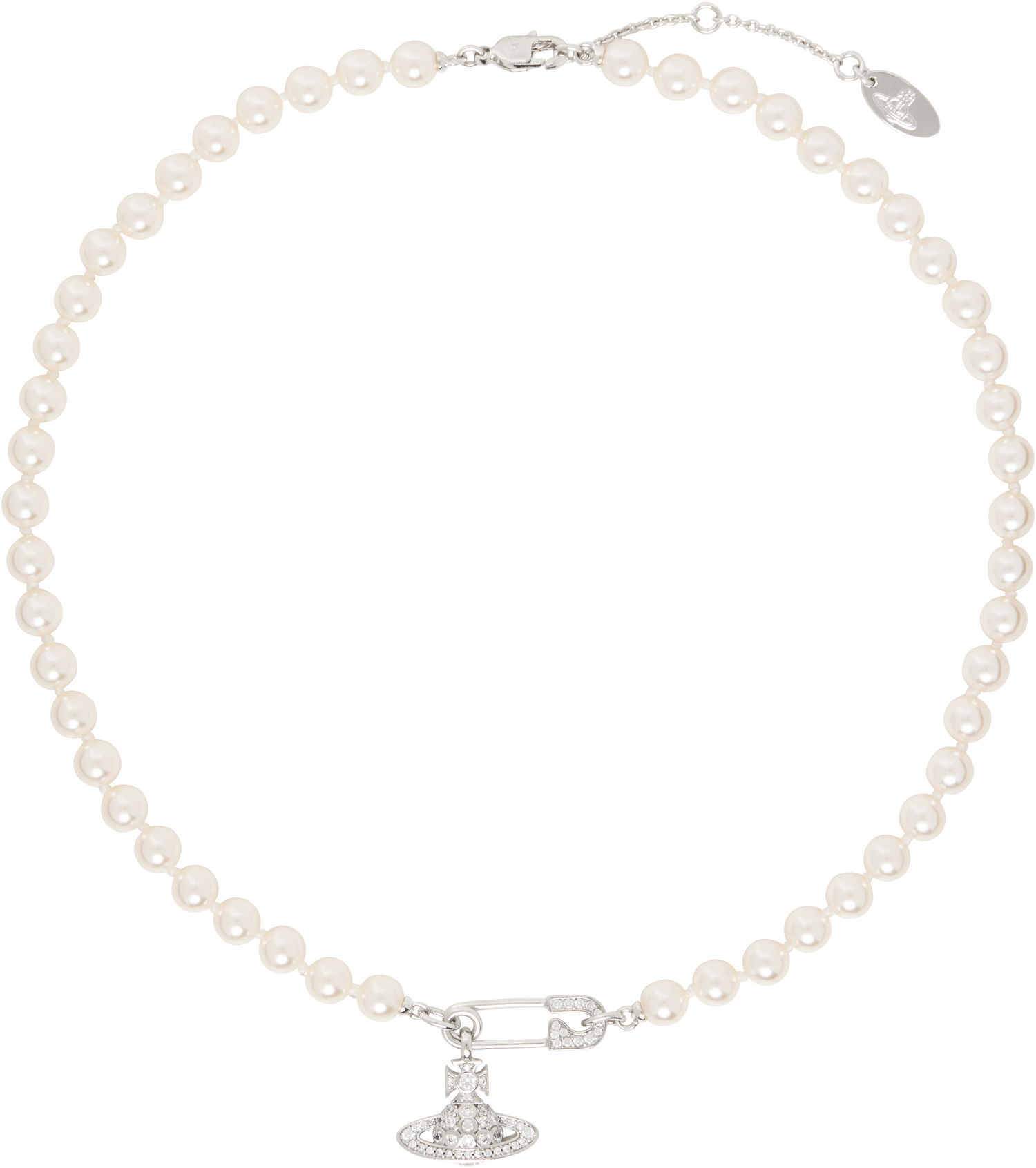 Náhrdelník Vivienne Westwood Pearl Necklace With Pendant Metalická | 63010072-02P147-IM, 0