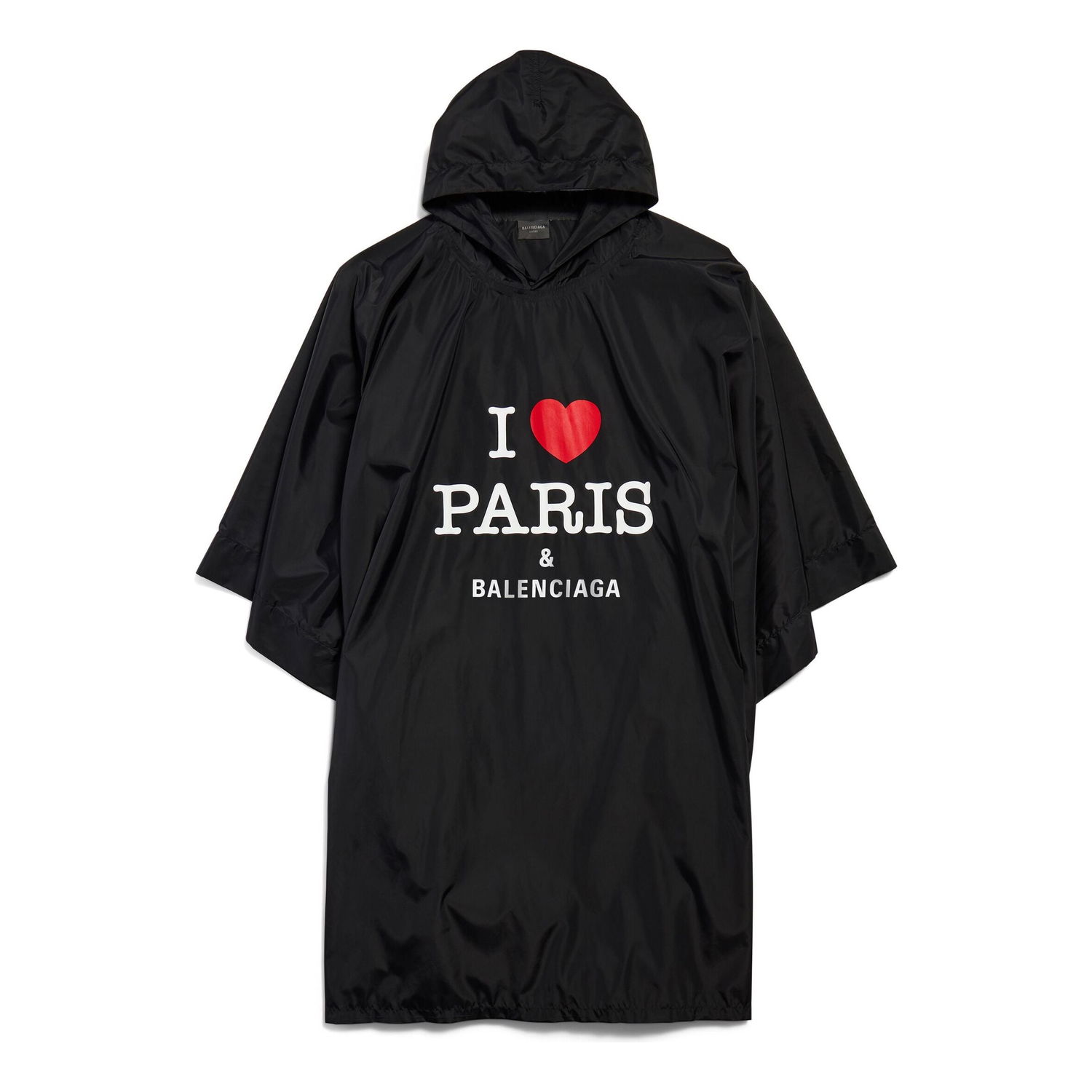 Vetrovka Balenciaga Balenciaga I Love Paris Poncho Čierna | 812055TRO591000, 0