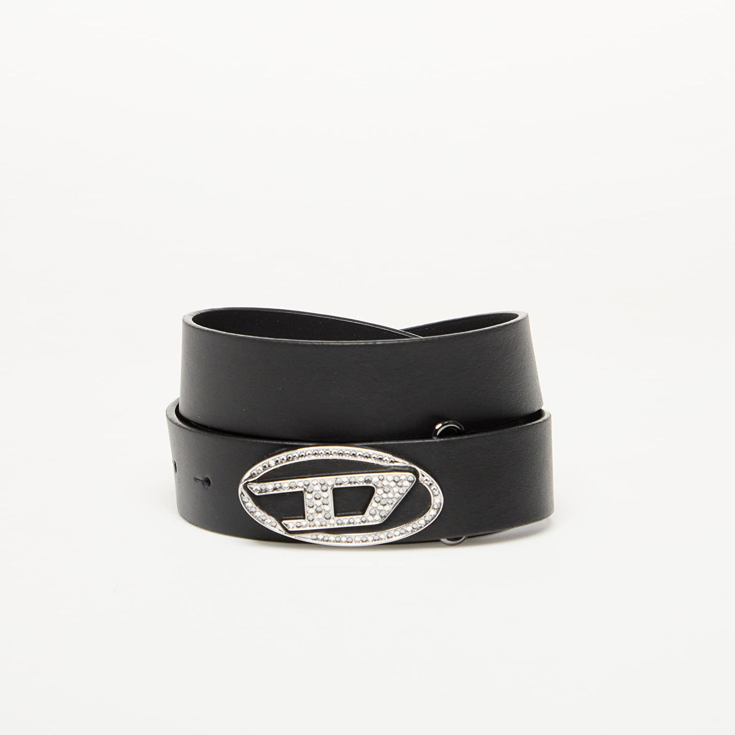 Opasok Diesel Diesel Oval D Logo B-1Dr-Layer Strass Belt Čierna | X10305_PR271 Black, 0