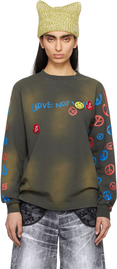 Tričko Andersson Bell Andersson Bell 'Love Not War' Long Sleeve T-shirt Zelené | atb1254u, 0
