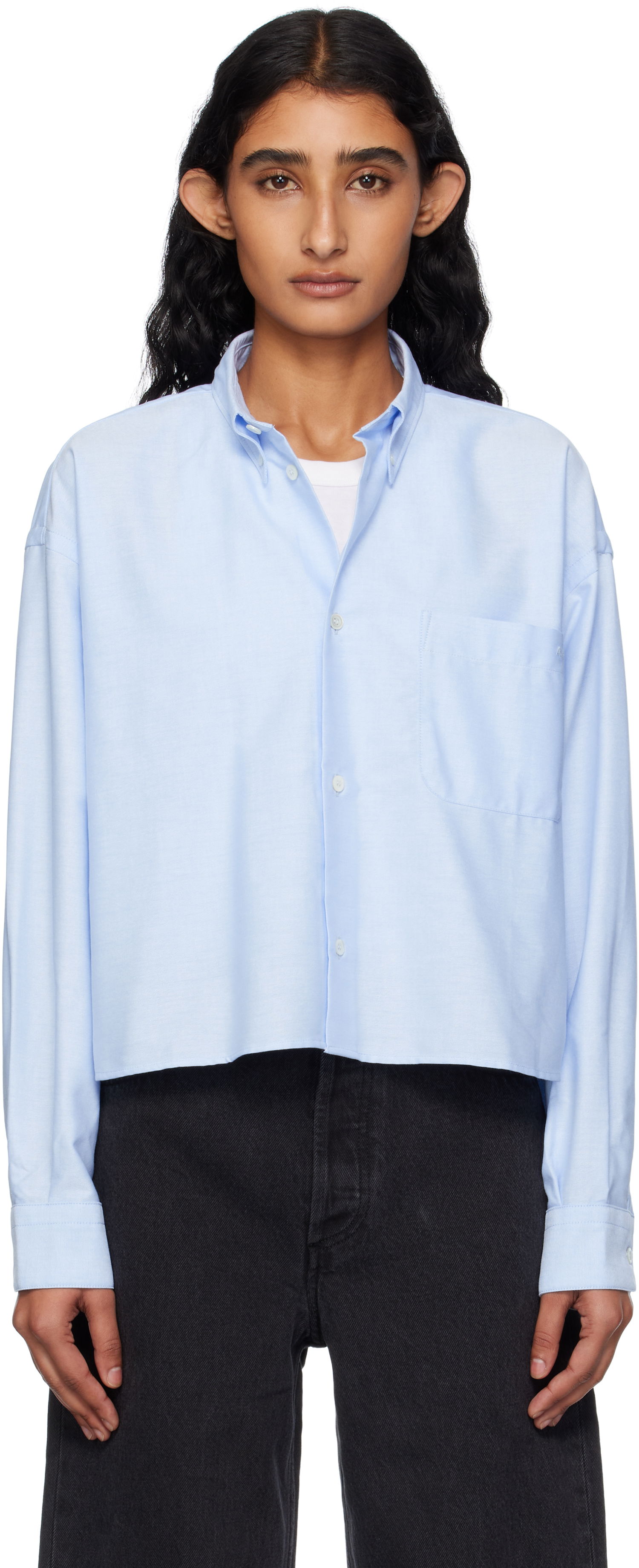 Košeľa A.P.C. A.P.C. Sophia Cropped Oxford Shirt Modrá | COECK-F12632, 0