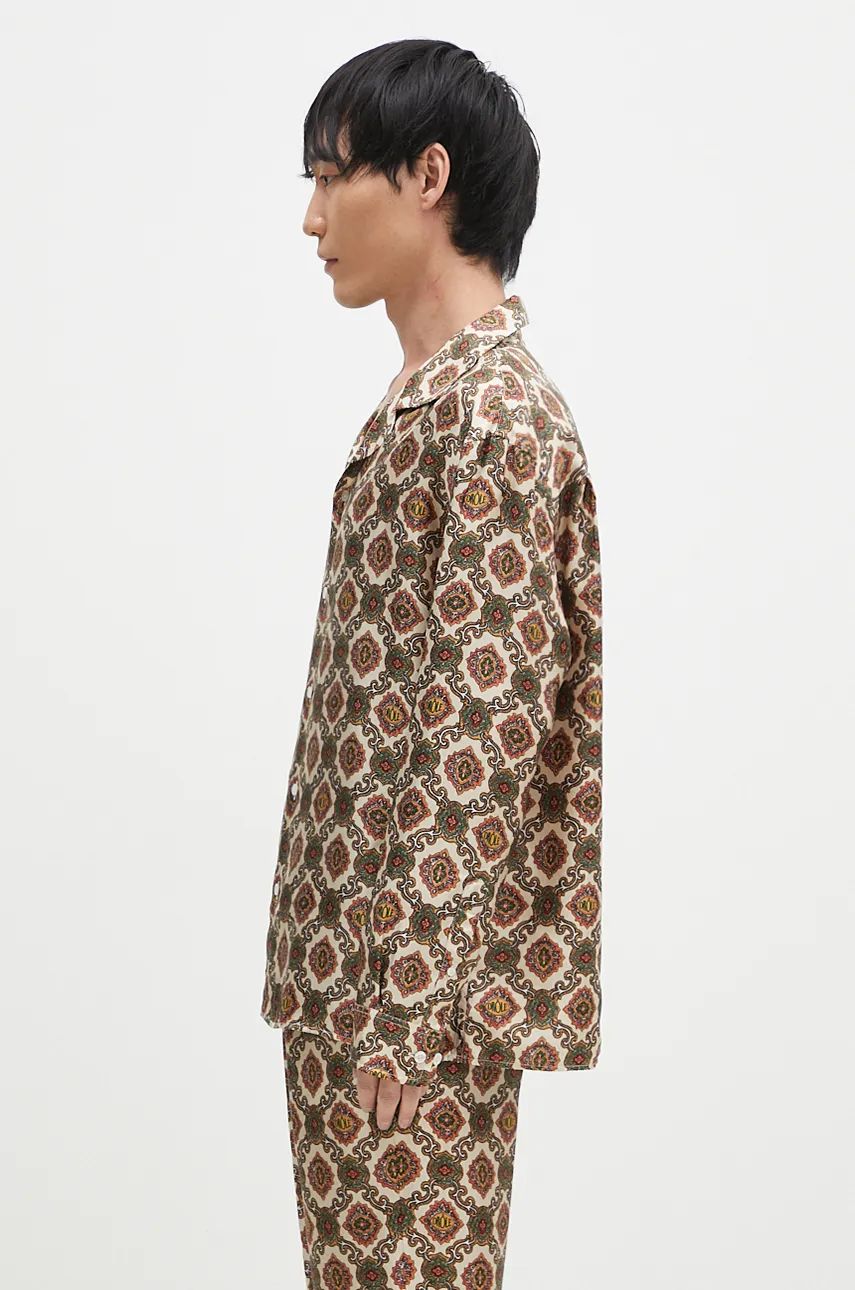Košeľa Drôle de Monsieur La Chemise Renzo Relaxed Patterned Shirt Béžová | E.SH187.SE006.BG, 1