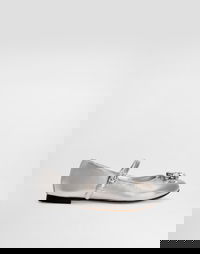 Nappa Leather Ballet Flats With Brooches