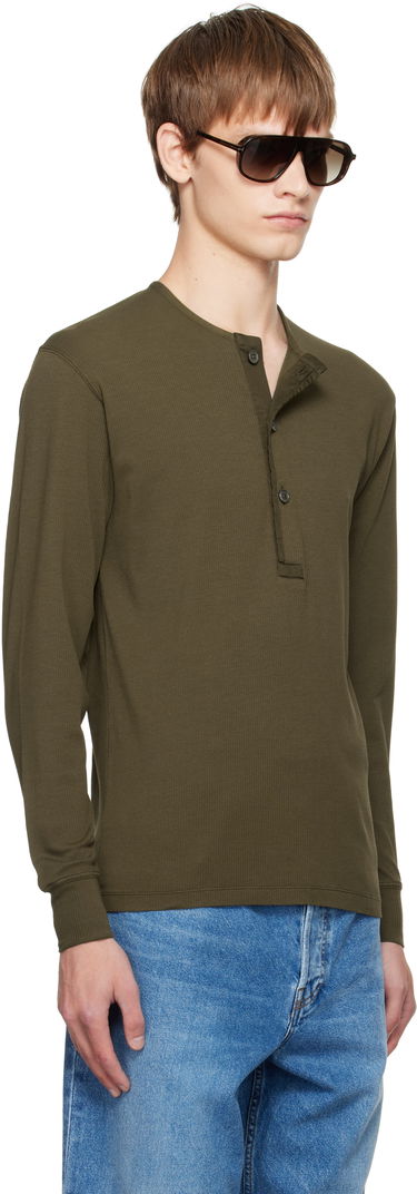 Sveter Tom Ford TOM FORD Stretch Rib Henley Čierna | JHL019-JMC067, 4