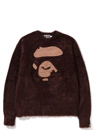 Sveter BAPE Ape Face Knit Hnedá | 1I80-120-003