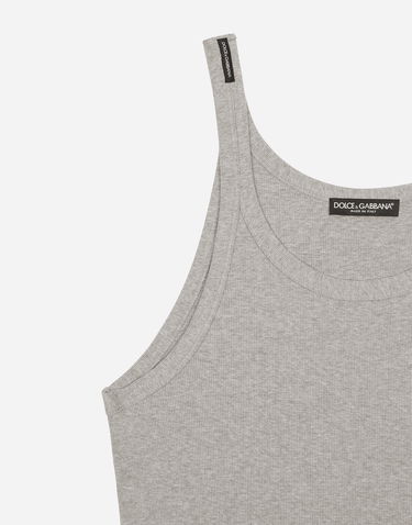 Tielko Dolce & Gabbana Slim-fit Fine-rib Singlet Šedá | G8PA8TFU7AVS8290, 2