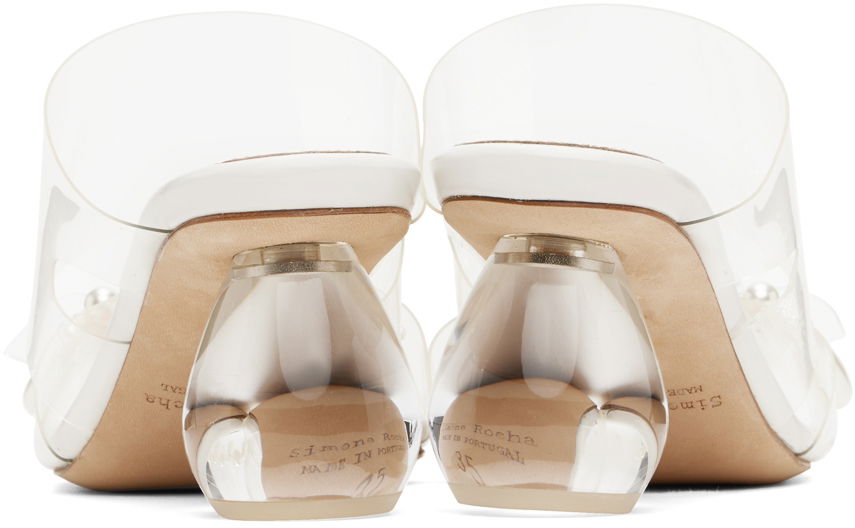 Doplnky Simone Rocha Simone Rocha Beaded Perspex Heeled Sandals Biela | LH12B 0743, 1