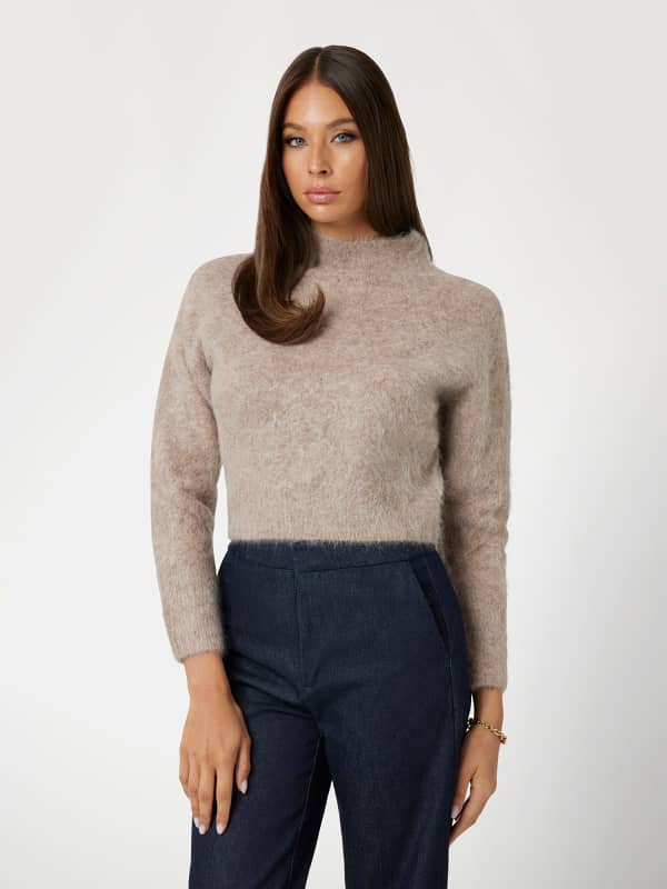 Wool Blend Mock Neck Sweater