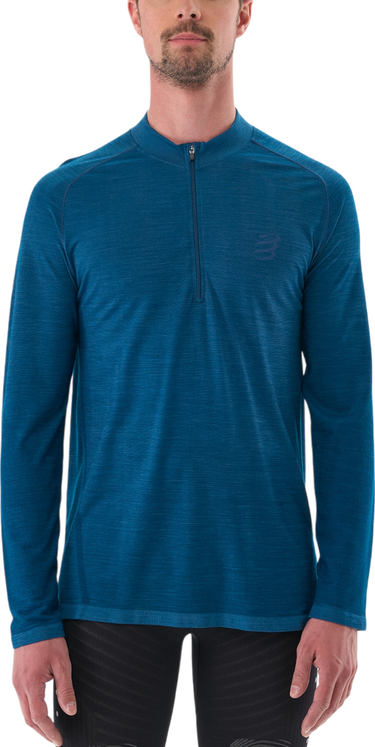 Tričko Compressport Men's Long Sleeve Running T-Shirt Modrá | atsm4885101l, 0