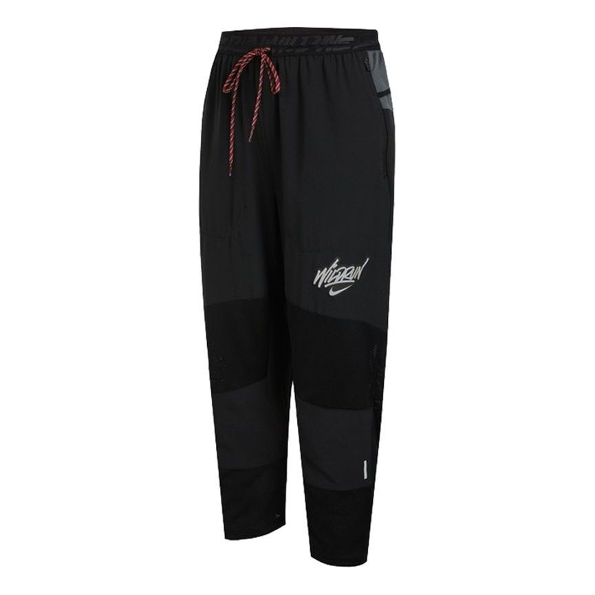 Tepláky Nike Letter Print Pocket Splice Cropped Running Pants Čierna | DA1153-010, 0