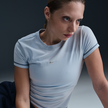 Tričko Nike Sportswear Chill Knit Cropped Slim Fit T-Shirt Modrá | HV6525-440, 2