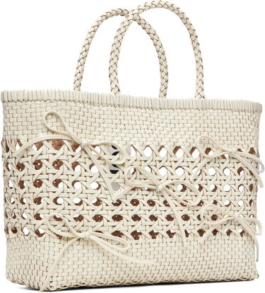 Tote bag OSOI Biscuit Tote with Open-Weave Detail and Braided Handle Biela | 25SB06005102, 1