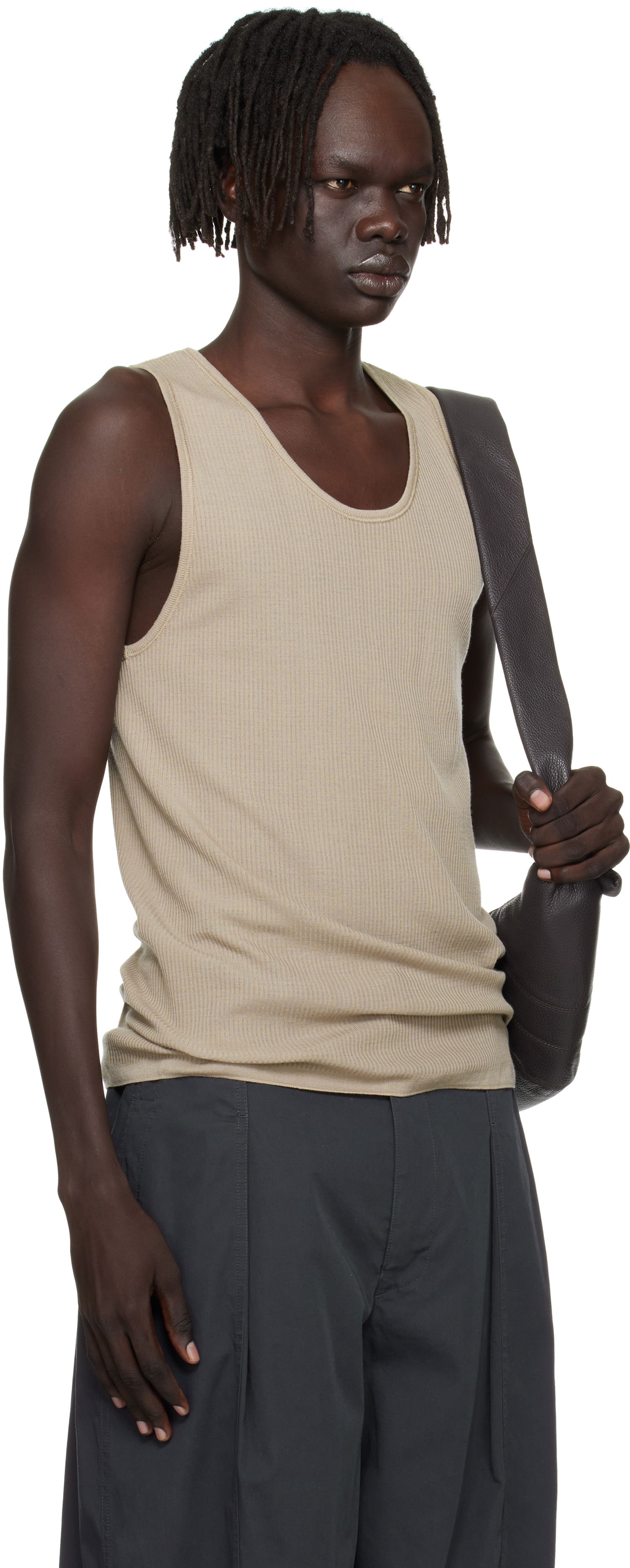 Tielko LEMAIRE Lemaire Debardeur Ribbed Tank Top Béžová | TO1465 LK1032, 1