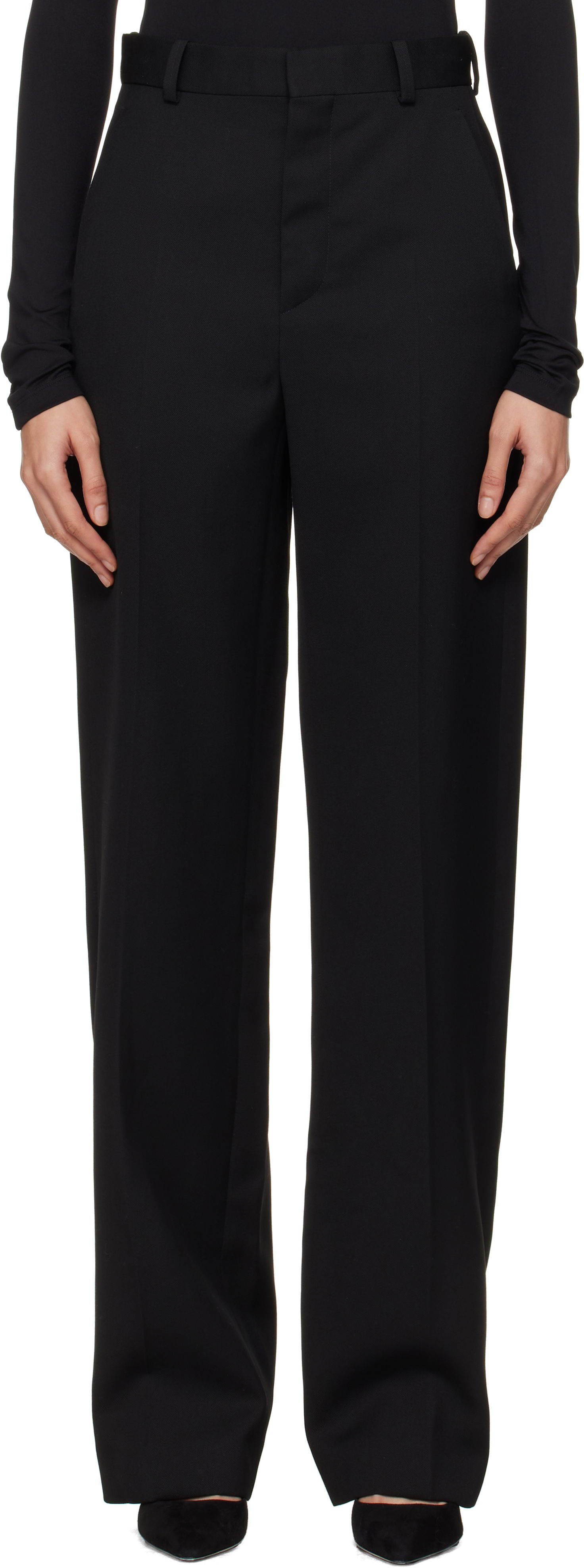 Nohavice WARDROBE.NYC Straight Leg Trousers Čierna | W2214F24WO, 0