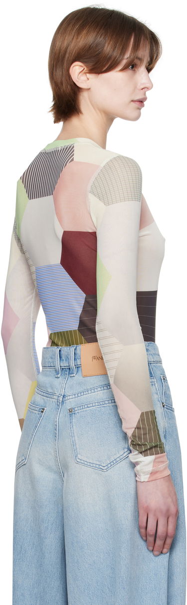 Body JW Anderson JW Anderson Patchwork Print Sheer Long Sleeve T-Shirt Rôznofarebný | JO0138-PG1722, 2