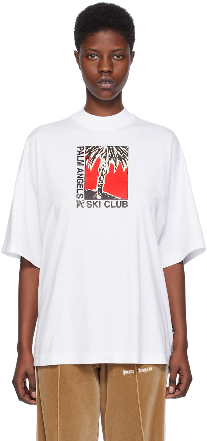 Tričko Palm Angels 'Ski Club' T-Shirt Biela | PWAA017R24JER0020110