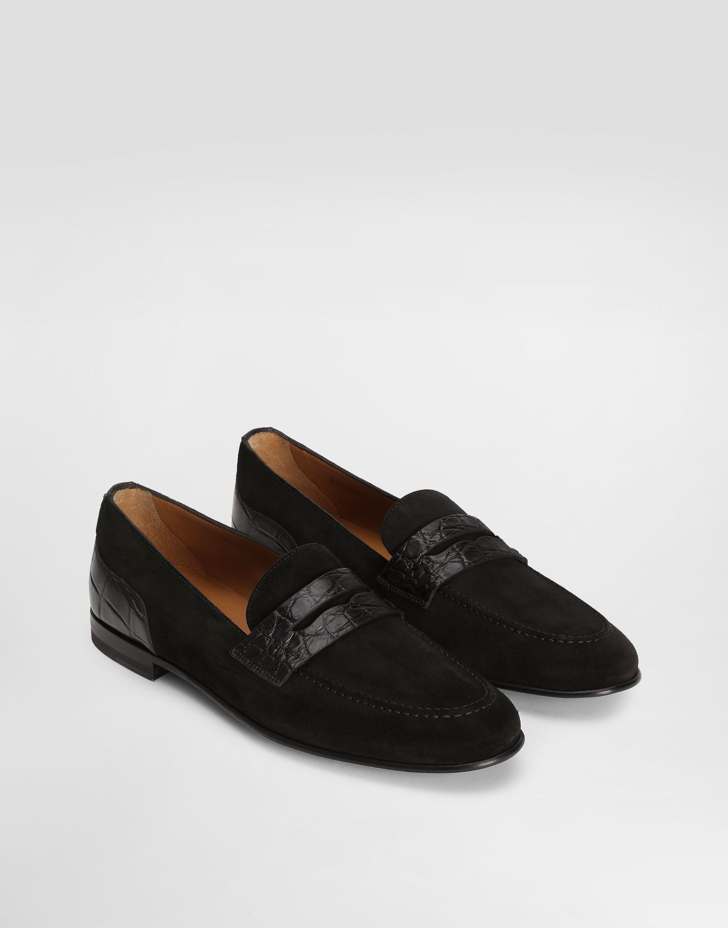 Doplnky Dolce & Gabbana Dolce & Gabbana Split Calfskin and Alligator Loafers Čierna | A50717A2E228B956, 1
