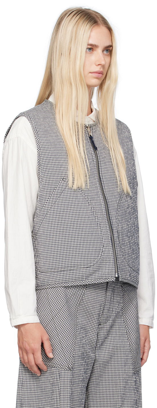 Vesta YMC YMC Jackie Reversible Gilet Vest Modrá | Q5WMB, 1