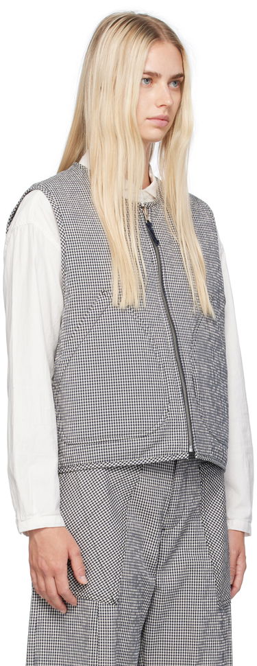 Vesta YMC YMC Jackie Reversible Gilet Vest Modrá | Q5WMB, 1
