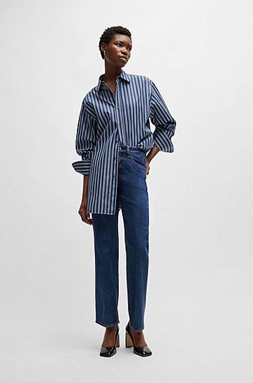 Džínsy BOSS Slim-Fit Comfort-Stretch Jeans Modrá | 50528996, 1