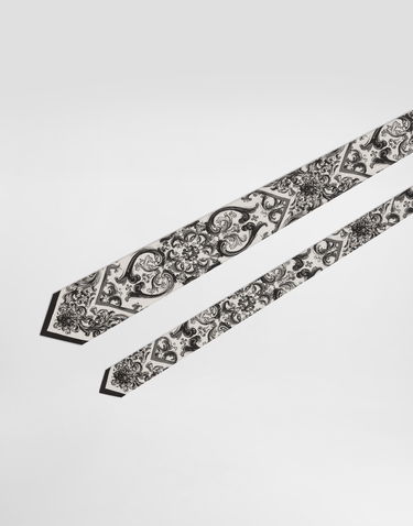 Doplnky Dolce & Gabbana Dolce & Gabbana Majolica Print Silk Twill Tie Biela | GT147EG0WV7HX5DQ, 2