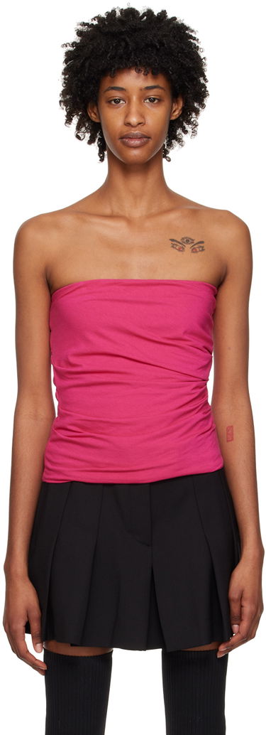 Tielko Helmut Lang Ruched Tube Top Ružová | N01HW510, 0