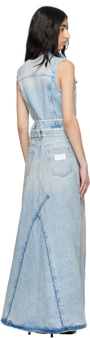 Šaty Maison Margiela MM6 Maison Margiela Paneled Denim Maxi Dress Modrá | S62DG0046 M30018, 2