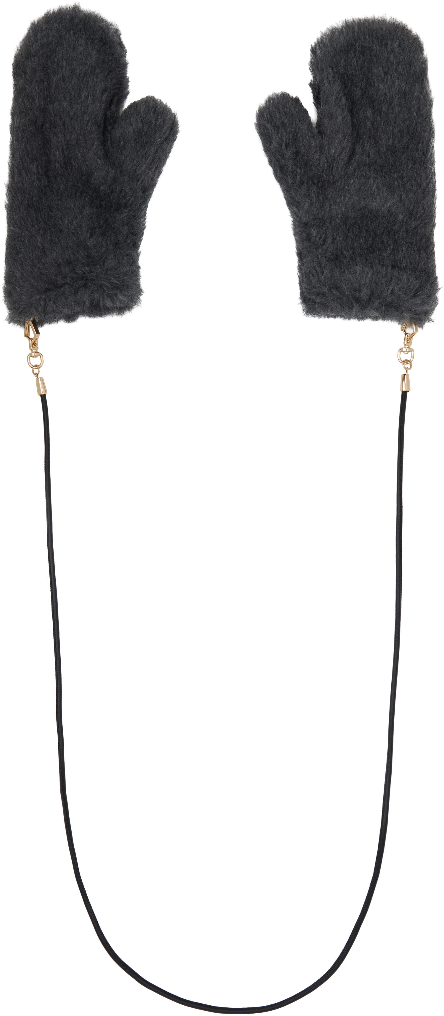 Rukavice Max Mara Max Mara Faux Fur Mitts with String Šedá | 2524566082600, 1