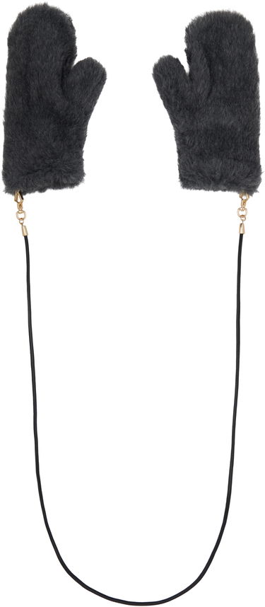 Rukavice Max Mara Max Mara Faux Fur Mitts with String Šedá | 2524566082600, 1