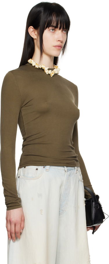 Šiltovka Acne Studios Acne Studios Long Sleeve Fitted T-Shirt Zelené | AL0438-, 4