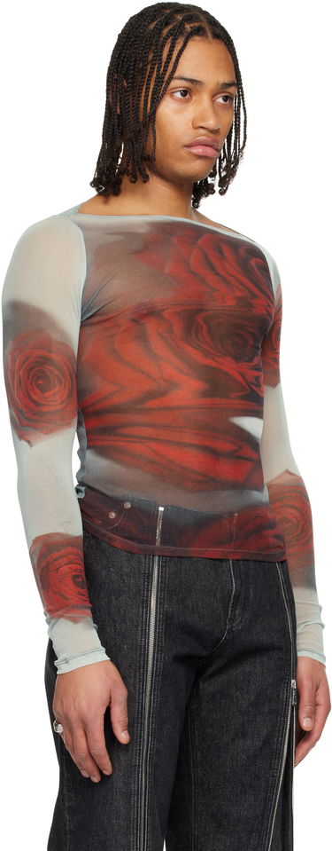 Tričko Jean Paul Gaultier The Blurry Roses Long-Sleeve Mesh Boat-Neck T-shirt Rôznofarebný | 25/04-W-TO352-M011P-010230, 1