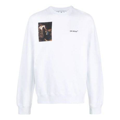 Sveter Off-White Off-White Print Sweatshirt Biela | OMBA057C99FLE0110110