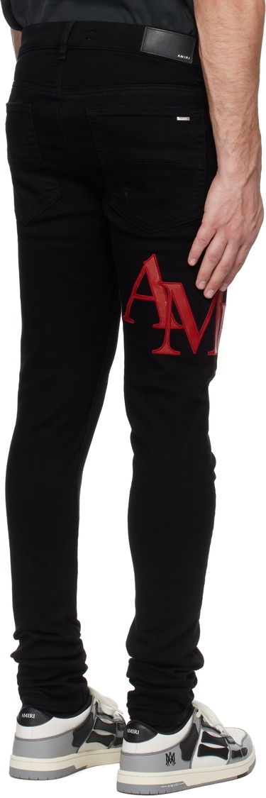 Džínsy AMIRI Skinny Jeans With Staggered Logo Čierna | AMDNSY1114, 2