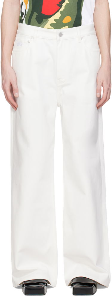 Nohavice Lacoste Lacoste Runway Wide Fit Selvedge Jeans Biela | HH6744, 0