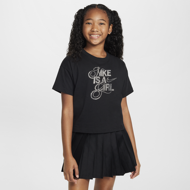 Crop Top Nike Nike Sportswear Girl's T-Shirt Čierna | HF5986-010, 3