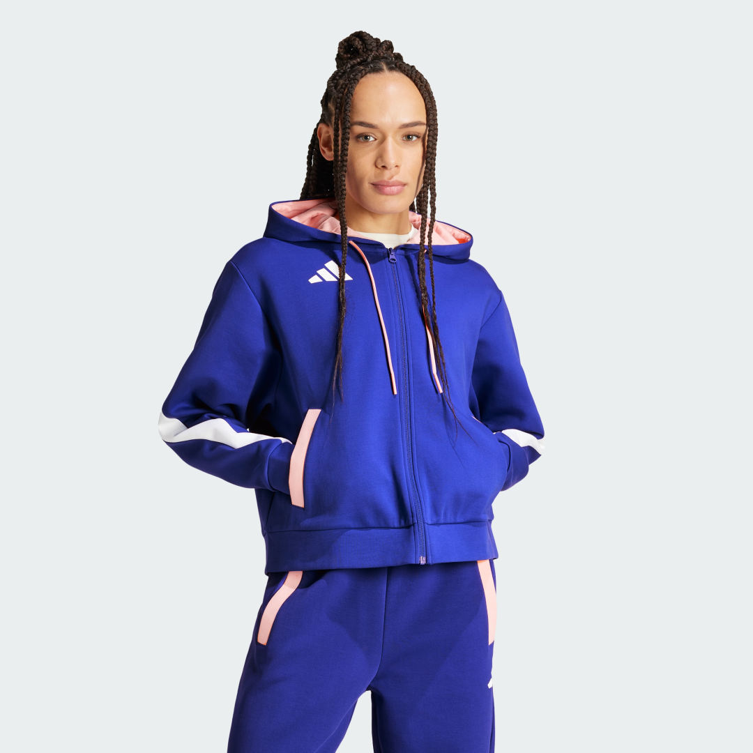 Mikina adidas Performance Team France Full-Zip Modrá | IS5091, 0
