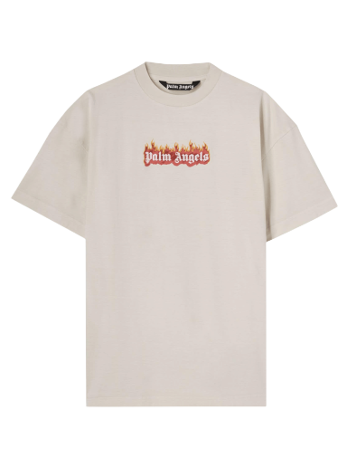Tričko Palm Angels Burning Logo Classic Tee Béžová | PMAA072F22JER0040310