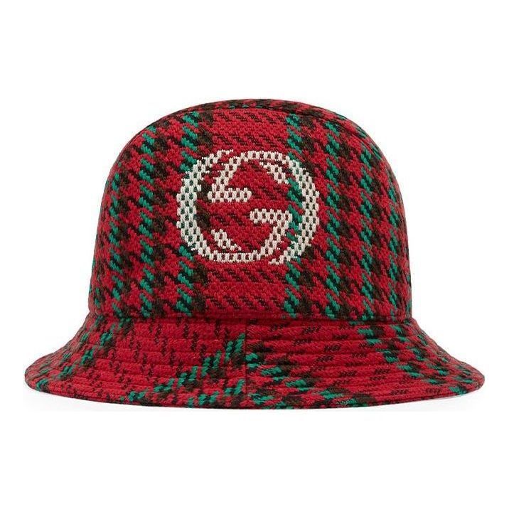 Klobúk Gucci Gucci Houndstooth Wool Bucket Hat With Interlocking G Červená | 640876-4HABN-8200, 0