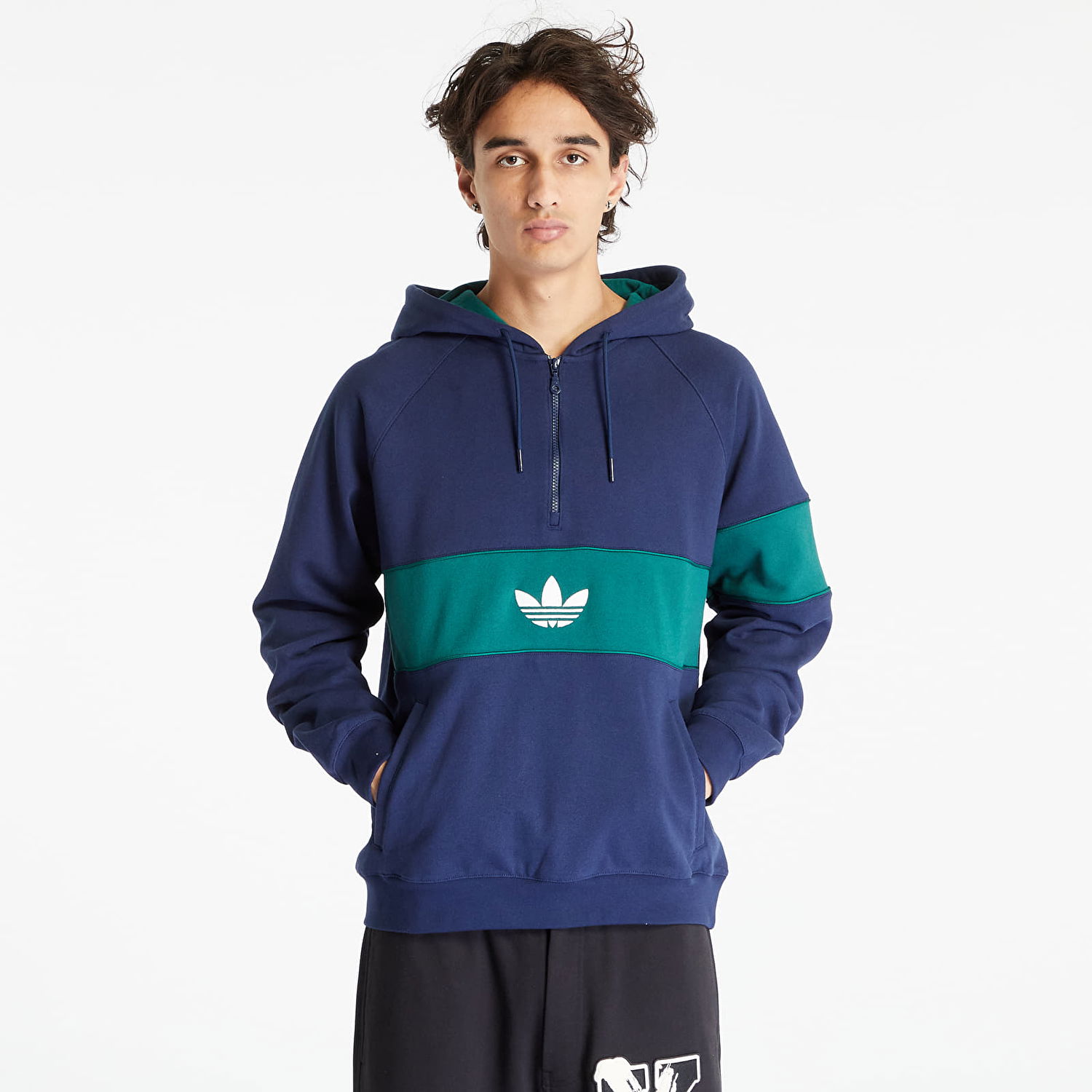 Mikina adidas Originals Hack Ny Half-Zip Hoodie Navy | IP9486, 0