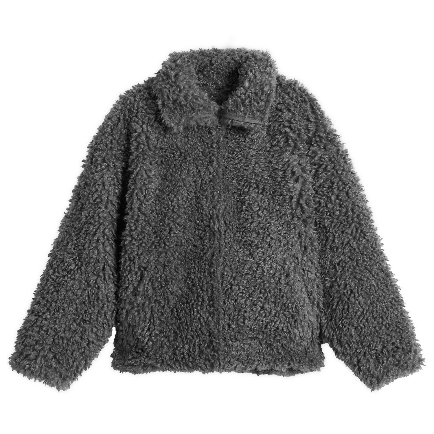 Bunda Acne Studios Felemmy Chunky Fleece Jacket, Size Large Šedá | A90687-AFH, 0