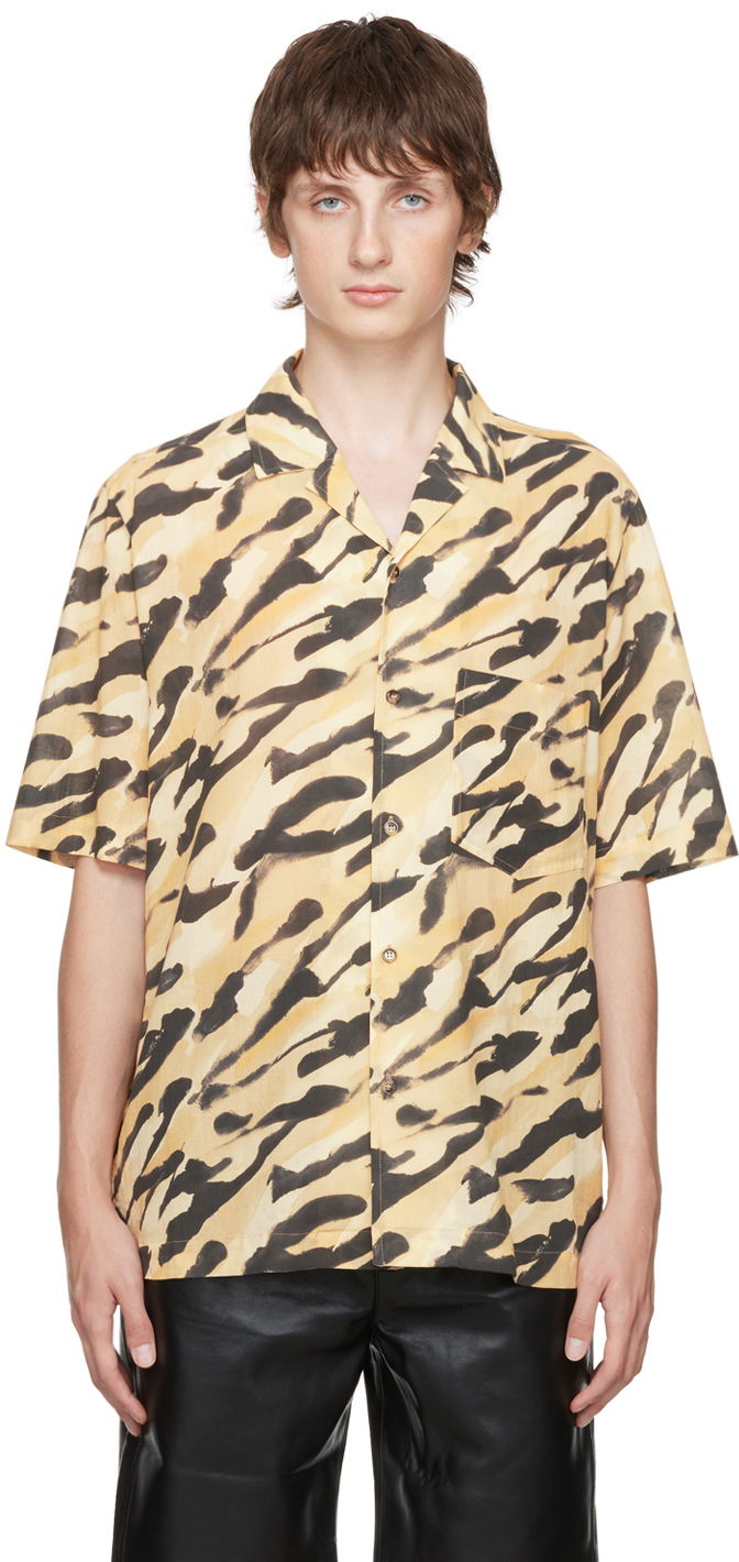 Košeľa Nanushka Abstract Print Relaxed Shirt Béžová | NM22PFSH00171, 0